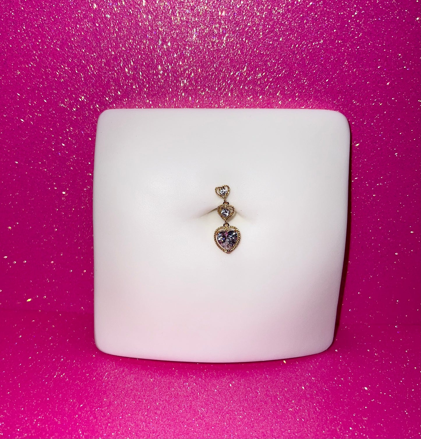Heart Top Down Dangle Belly Ring