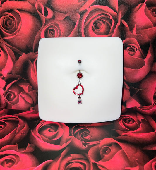 Red Heart Belly Ring