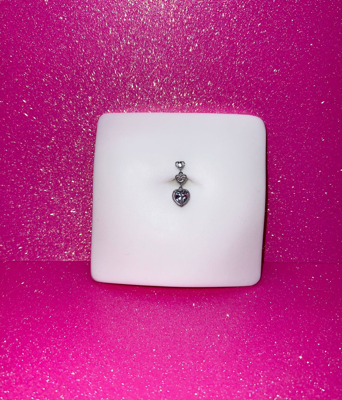 Heart Top Down Dangle Belly Ring