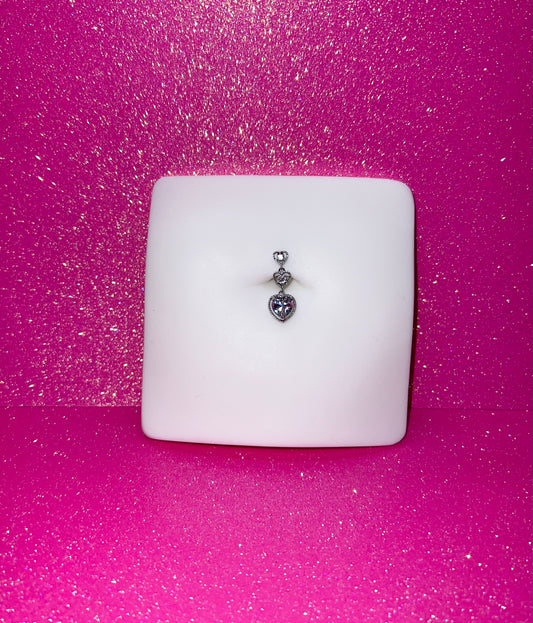 Heart Top Down Dangle Belly Ring